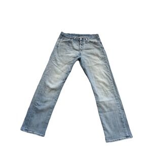 New Levi's Men's 501 32 / 30 Straight Fit Jeans Light  Wash‎ Blue Button Fly